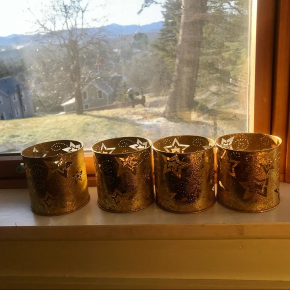 Seasonal Specialties Peace Sign and Four Matching Candle Holders NWT - Picture 2 of 7